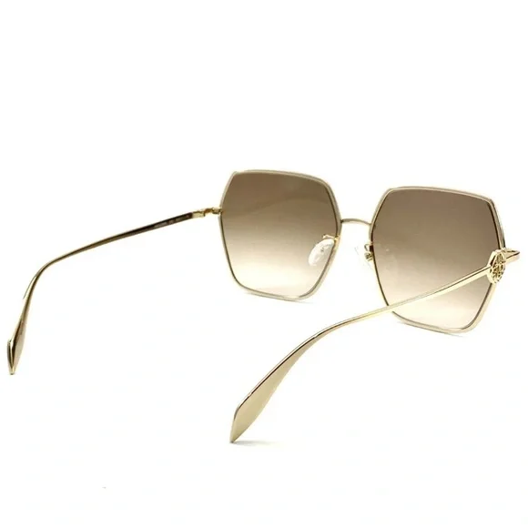 🌺ALEXANDER MCQUEEN🌸 AM0226SK 002 Gold Sunglasses - Picture 4 of 15